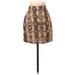 Shein Casual Mini Skirt Mini: Tan Snake Print Bottoms - Women's Size Small - Print Wash