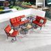 Red Barrel Studio® Jenalea 8 Piece Sofa Seating Group w/ Cushions Metal in Black | 33.3 H x 70.8 W x 30.9 D in | Outdoor Furniture | Wayfair