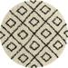 Black 63 x 63 x 1.5 in Area Rug - Foundry Select Ruth Trellis Shag Rug White & Polypropylene | 63 H x 63 W x 1.5 D in | Wayfair