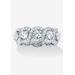 Women's Platinum over Sterling Silver Cubic Zirconia Halo Eternity Bridal Ring by PalmBeach Jewelry in Silver (Size 12)