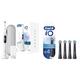 Oral-B iO Series 8 Elektrische Zahnbürste/Electric Toothbrush, 6 Putzmodi, white alabaster & iO Ultimative Reinigung Aufsteckbürsten für elektrische Zahnbürste, 4 Stück, schwarz