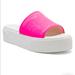 Jessica Simpson Shoes | Jessica Simpson Neon Pink Ezira Platform Slides | Color: Pink/White | Size: 8