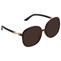 Gucci Accessories | New Gucci Brown Oversized Round Women's Sunglasses | Color: Brown | Size: 60mm-19mm-145mm