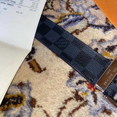 Louis Vuitton Accessories | Louis Vuitton *Mint Condition* Men’s Belt 40.5 | Color: Black/Gray | Size: Os