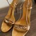 Gucci Shoes | Gucci Gold Gg Leather Open Toe Sandals Size 10 | Color: Gold | Size: 10