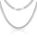 JewelryWeb 925 Sterling Silver Mens Italian 6mm Concave Curb Chain Necklace (18 76 Centimeters) Jewelry Gifts for Men - 51 Centimeters