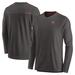 Men's Nike Pewter Tampa Bay Buccaneers Sideline Coach Chevron Lock Up Long Sleeve V-Neck Performance T-Shirt