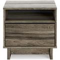 Signature Design by Ashley Shallifer One Drawer Wood Nightstand Wood in Brown | 18.78 H x 19.69 W x 14.92 D in | Wayfair EB1104-291