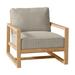 Summer Classics Avondale Patio Lounge Chair w/ Cushions Wood in Brown/White | 32.5 H x 30.75 W x 36.75 D in | Wayfair 29604+C268H440W440