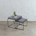 Latitude Run® Volterra Square Concrete & Steel Nesting Tables Concrete/Metal in Black/Gray | 18 H x 19 W x 19 D in | Wayfair