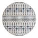 Blue 120 x 120 x 0.13 in Area Rug - Foundry Select Ivory_Unique Loom Traliccio Outdoor Trellis Rug | 120 H x 120 W x 0.13 D in | Wayfair