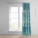 17 Stories Strata Blue Printed Faux Linen Room Darkening Curtains for Bedroom Large Window Single Panel Drape Linen | 96 H x 50 W in | Wayfair