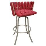 Red Barrel Studio® Trelu Counter, Bar & Extra Tall Stool Upholstered/Metal in Red/Gray/Brown | 37 H x 23 W x 21 D in | Wayfair