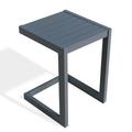 Wade Logan® Patio Aluminum Side Table Outdoor Indoor C Shaped End Table (Taupe) Aluminum in Gray | 20.7 H x 15 W x 14.6 D in | Wayfair