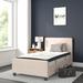 Red Barrel Studio® Tribeca Tufted Platform Bed w/ 10 Inch Pocket Spring Mattress Metal in Brown | 40 H x 42 W x 81 D in | Wayfair