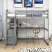 Harriet Bee Twin Size Loft Bed, Wood Loft Bed w/ Desk & Storage in Gray | 66 H x 42 W x 80 D in | Wayfair 5DF8DB5EB67A40AFA72C5EC6B97344E9