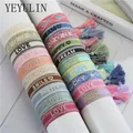 YEYULIN-Bracelet en Tissu Tressé Ethnique pour Homme et Femme Breloque Lettre d'Amour Manucure