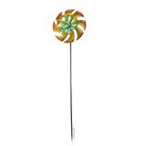 Orange And Yellow Metal Wind Spinner Garden Stake 45 Inches High - 45.5 X 12 X 4 inches