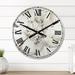 Designart 'Indigold Grey Peonies III' Farmhouse Large Wall Clock