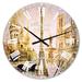 Designart 'Old Beautiful Paris' Cityscape Digital Oversized Wall CLock