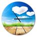 Designart 'Cloud Hearts on Blue Sky' Oversized Farmhouse Wall CLock