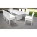 Monaco Rectangular Outdoor Patio Dining Table with 8 Armless Chairs