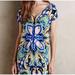 Anthropologie Dresses | Anthropologie Maeve Folksong Shift Dress Abstract Bird Print Green Blue Small | Color: Blue/Green | Size: S