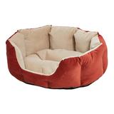 Quiet Time Deluxe Tulip Nesting Dog Bed, 18" L X 17.75" W X 8.5" H, Russet, X-Small, Red / Brown