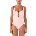 Kate Spade Swim | Kate Spade Pique Swimsuit Colorblock Sz Med | Color: Pink/Red | Size: M