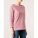 Burberry Tops | Burberry Cream And Red Striped Boatneck 3/4 Sleeve Top S | Color: Cream/Red | Size: S