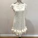 Jessica Simpson Dresses | Jessica Simpson White Lace Dress W/ Flower And Feather Appliqu On Bottom Size 6 | Color: White | Size: 6