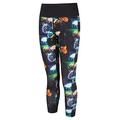 Ronhill, Wmn's Life Crop Tight, Black/Space Floral, 10