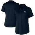 Women's Cutter & Buck Navy Kansas City Royals Prospect Textured Stretch Polo