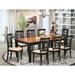 Darby Home Co Beesley 9 - Piece Butterfly Leaf Rubberwood Solid Wood Dining Set Wood/Upholstered in Black/Brown | 30 H in | Wayfair