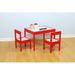 DECOMIL 4 Piece Solid Wood Rectangular Play/Activity Table & Chair Set Wood in Red | 18 H x 25 W in | Wayfair KidstablRed-001