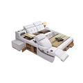 Monica Multifunctional Smart Bed | Futuristic Furniture Wood & /Upholstered/Faux leather/Genuine Leather | 46 H x 107.5 W x 94 D in | Wayfair