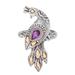 Peacock on Parade,'Amethyst Ring with Gold Accents'