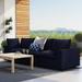 Commix Sunbrella Outdoor Patio Sofa by Modway Metal/Rust - Resistant Metal in Black | 32 H x 108 W x 36 D in | Wayfair EEI-5579-NAV