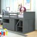 Harriet Bee Twin Size Wood Loft Bed w/ Drawers & Desk in Gray | 44 H x 43 W x 79 D in | Wayfair E4BABA05F02C48D2BD4CFF521997FE4C