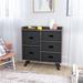 Corrigan Studio® Retro Dresser Organizer Cabinet w/ 5 Drawers Wood/Plastic/Acrylic in Black/Brown | 33 H x 31.41 W x 11.82 D in | Wayfair