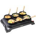 Crêpière 100w 6x12cm noir + 6 poêlons wok Bestron AWS600 - noir