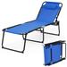 Portable Beach Lounge Chair Folding Recliner with Adjustable Backrest