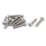 M5x25mm 304 Stainless Steel Button Head Torx Security Tamper Proof Screws 10pcs - Silver Tone