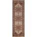 Ivory Geometric Heriz Serapi Oriental Wool Runner Rug Hand-knotted - 2'7" x 8'0"