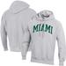 Men's Champion Heathered Gray Miami Hurricanes Big & Tall Reverse Weave Fleece Pullover Hoodie Sweatshirt