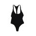 Bodysuit: Scoop Neck Over the Shoulder Black Solid Tops - Women's Size 3