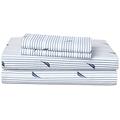Nautica - Percale Collection - Bed Sheet Set - 100% Cotton, Crisp & Cool, Lightweight & Moisture-Wicking Bedding, Queen, Audley