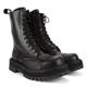 Altercore 353 Combat Boots Black Leather Unisex Ladies Men's 10 Eyelets Military Army Punk Steel Toe Cap Ranger High Sole