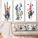 Design Art Vintage Bouquet w/ Wildflowers & Herbs VI - Traditional Art Set Of 3 Pieces Metal in Blue/Red | 32 H x 48 W x 1 D in | Wayfair