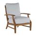 Summer Classics Croquet Teak Patio Chair w/ Cushions Wood in Brown/White | 37.75 H x 35.625 W x 30.875 D in | Wayfair 28374+C032H4240W4240